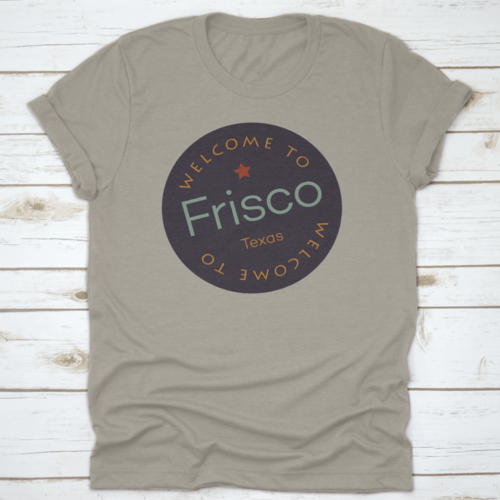 Welcome To Frisco Texas Tourism Badge Or Label Sticker. Isolated On