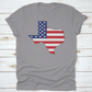 American Flag Within The Texas State Shape Map State Word Cloud