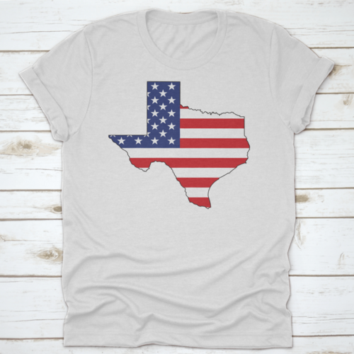 American Flag Within The Texas State Shape Map State Word Cloud