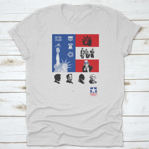 Usa Symbols Icon Set With Flag Travel Destination Shirt