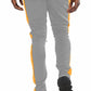 CLASSIC SLIM  FIT TRACK PANTS- GREY/ ORANGE