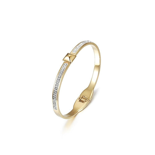 Square CZ Buckle Bangle