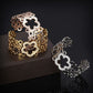 Hollow Clover Wide Cuff Bracelet
