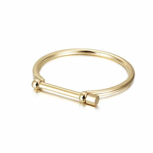 D Shape Mens Screw Bar Bangle