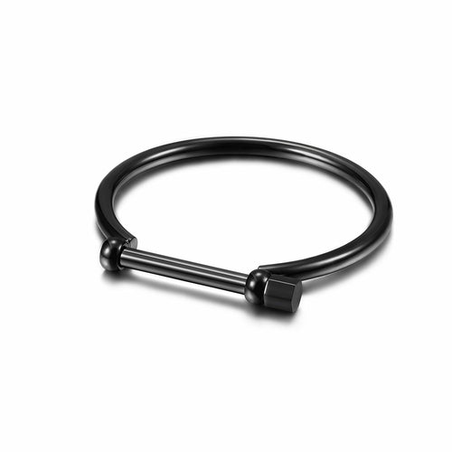 D Shape Mens Screw Bar Bangle