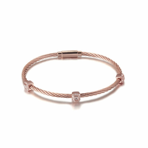 Square Pavé Station Cable Bracelet