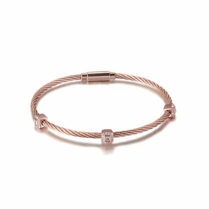 Square Pavé Station Cable Bracelet