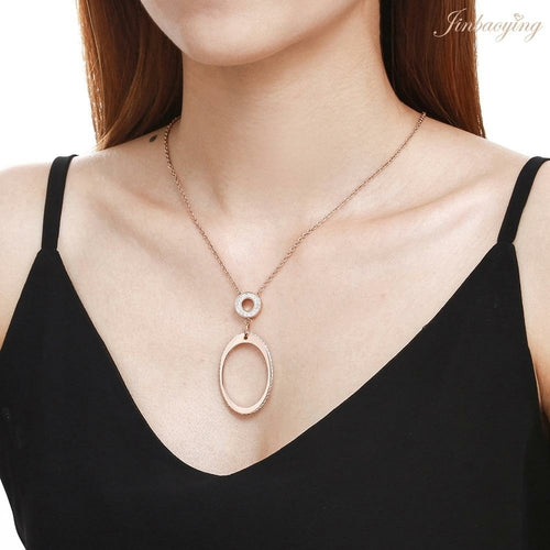 Open Oval CZ Necklace