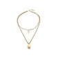 Cross & Tag Double Pendant Necklace