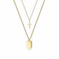 Cross & Tag Double Pendant Necklace