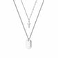 Cross & Tag Double Pendant Necklace