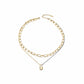 Lock Pendant Layered Necklace