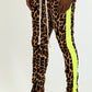 CHEETAH PRINT STRIPE TRACK PANTS