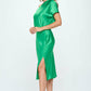 Stretch Satin One Shoulder Dress