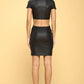 Faux Leather Black Cut out Dress