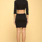 Black Rib Knit Cut out Dress
