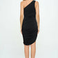 One Shoulder Ruched Bodycon Dress