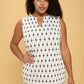 Ivory V neck Sleeveless Dress