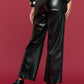 Faux Leather Straight Leg Pants