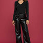 Faux Leather Straight Leg Pants