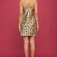 Leopard Print Satin Slip Dress