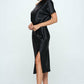 Stretch Satin One Shoulder Dress