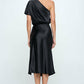 Stretch Satin One Shoulder Dress