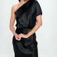 Stretch Satin One Shoulder Dress