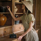 REIGN Jute Straw Hat In Nude Beige