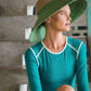 RIRI Duo Jute Handwoven Straw Hat In Natural & Kelly Green