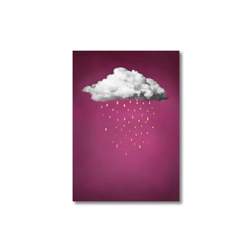 Green Cloud Print Background Abstract Wall Art Canvas Painting Nordic Minimalist Canvas Poster for Living Room Home Decoration