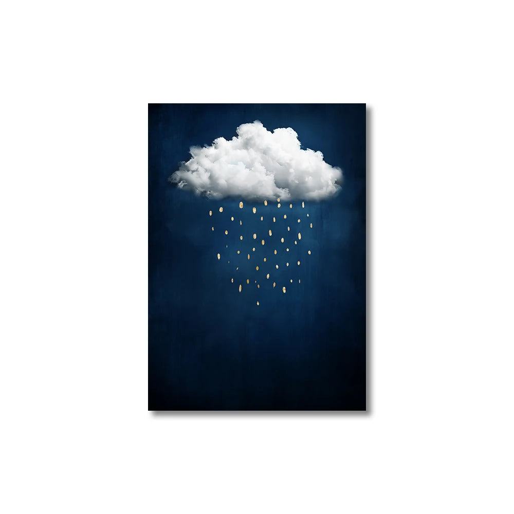 Green Cloud Print Background Abstract Wall Art Canvas Painting Nordic Minimalist Canvas Poster for Living Room Home Decoration