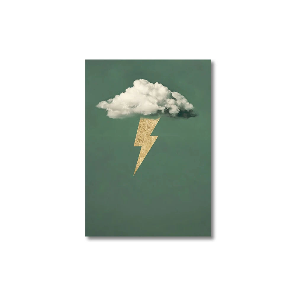 Green Cloud Print Background Abstract Wall Art Canvas Painting Nordic Minimalist Canvas Poster for Living Room Home Decoration