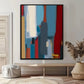 Original Large Beige Blue Abstract Handmade Canvas Painting Gray Minimalist Art White Wall Art Textured Painting Home Decoration