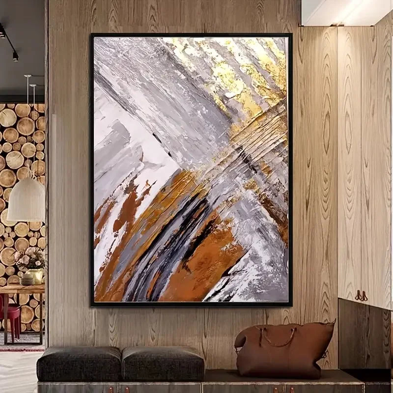 Original Large Beige Blue Abstract Handmade Canvas Painting Gray Minimalist Art White Wall Art Textured Painting Home Decoration