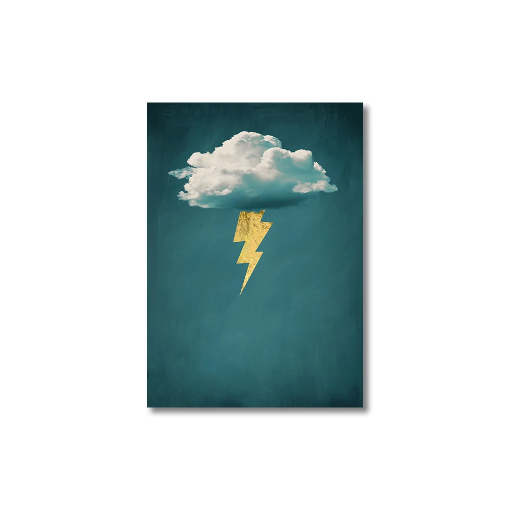 Green Cloud Print Background Abstract Wall Art Canvas Painting Nordic Minimalist Canvas Poster for Living Room Home Decoration