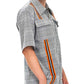 TAPED PLAID ZIP UP SHIRT