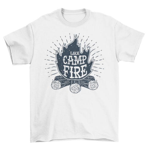 Campfire Logs illustration Banner Ribbons & label Quote "Like