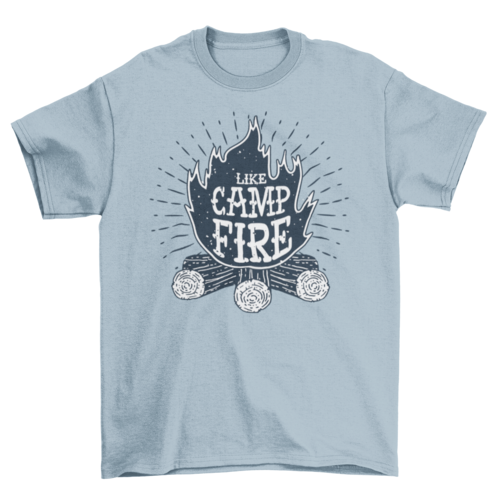 Campfire Logs illustration Banner Ribbons & label Quote "Like