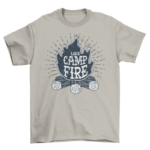 Campfire Logs illustration Banner Ribbons & label Quote "Like
