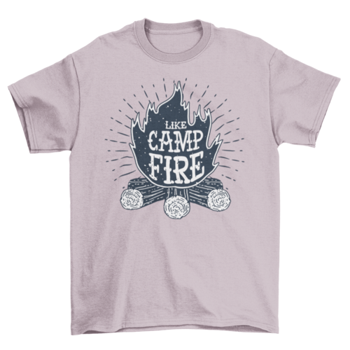 Campfire Logs illustration Banner Ribbons & label Quote "Like