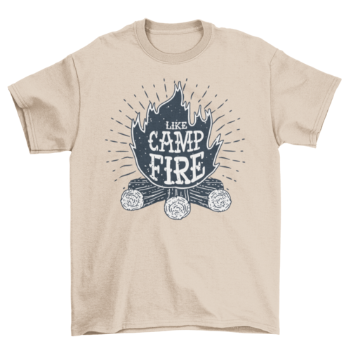 Campfire Logs illustration Banner Ribbons & label Quote "Like