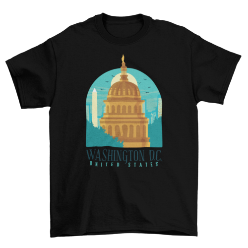 Flat Washington skyline t-shirt