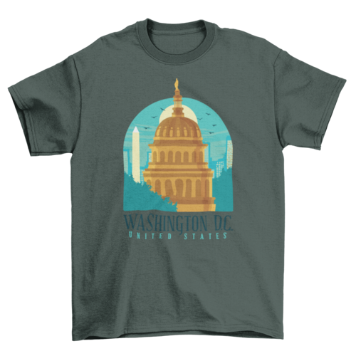 Flat Washington skyline t-shirt
