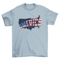 Cool USA Embedded American Flag Map Silhouette Quote America United