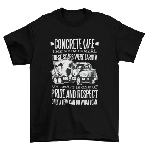 Concrete mixer truck t-shirt