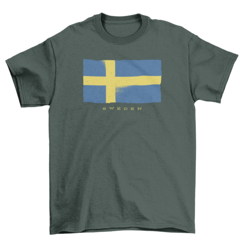 Sweden Grunge Flag T-shirt