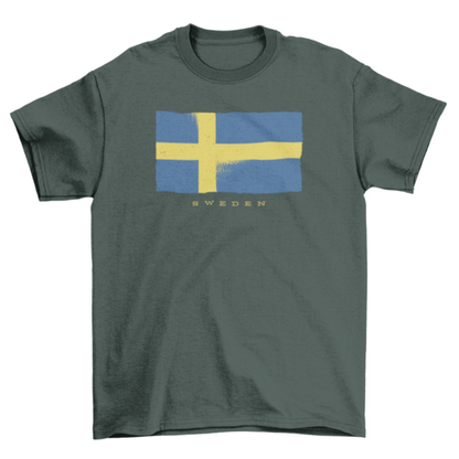 Sweden Grunge Flag T-shirt