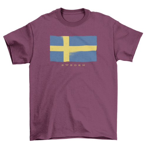 Sweden Grunge Flag T-shirt