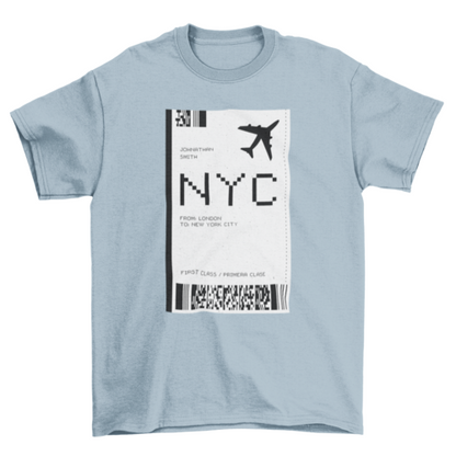 NYC Plane Ticket T-shirt
